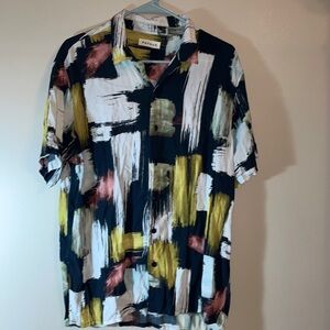 PACSUN paint smear casual button down